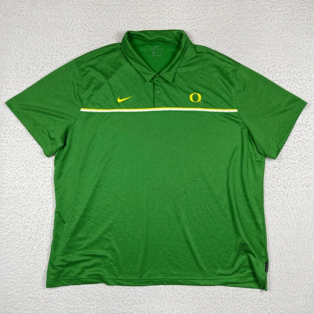 Oregon Ducks Polo Mens 4XL Green Nike Dri-FIT Short Sleeve Athletic CN7857-377
